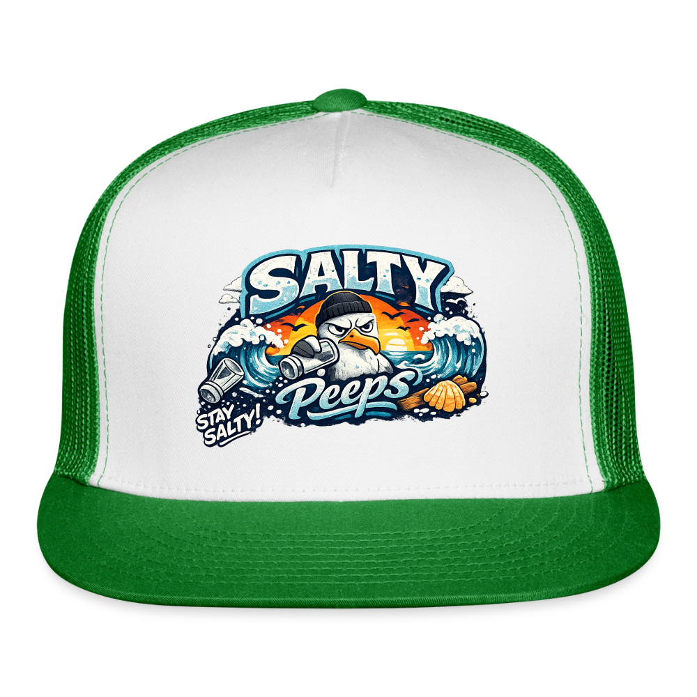 Stay Salty Trucker Hat - white/kelly green