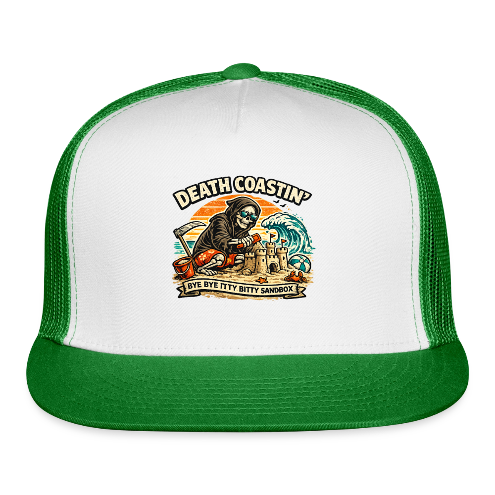Death Coastin Trucker Hat - white/kelly green