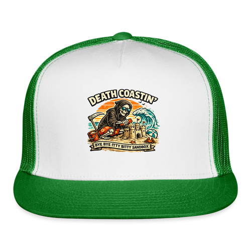 Death Coastin Trucker Hat - white/kelly green
